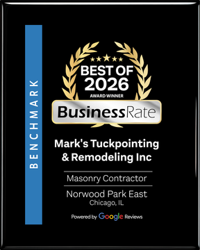 “Best of 2026” BusinessRate award for Mark’s Tuckpointing & Remodeling Inc.