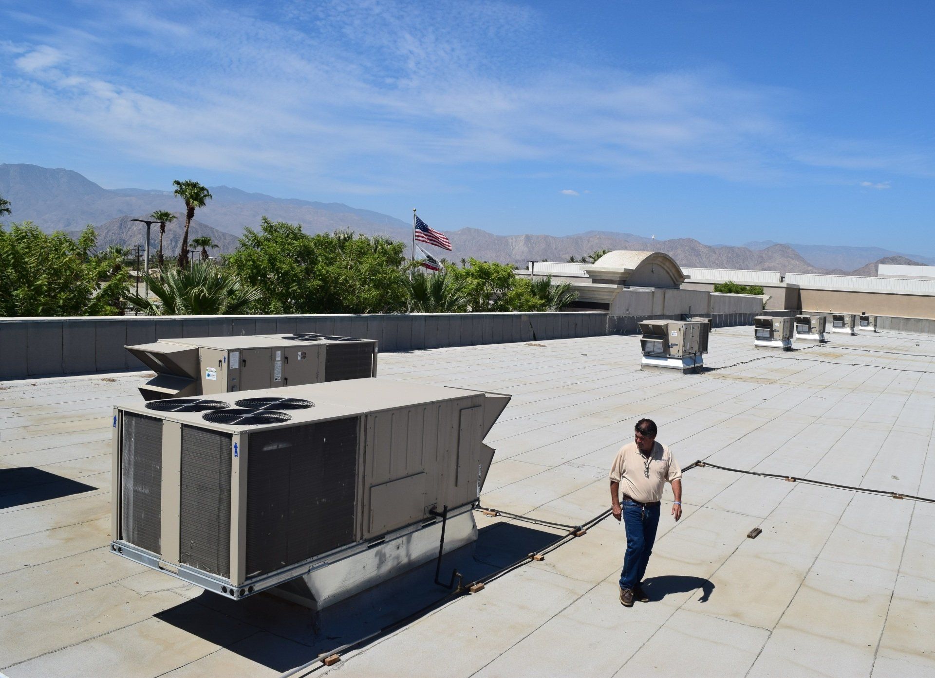 Commercial AC on rooftop