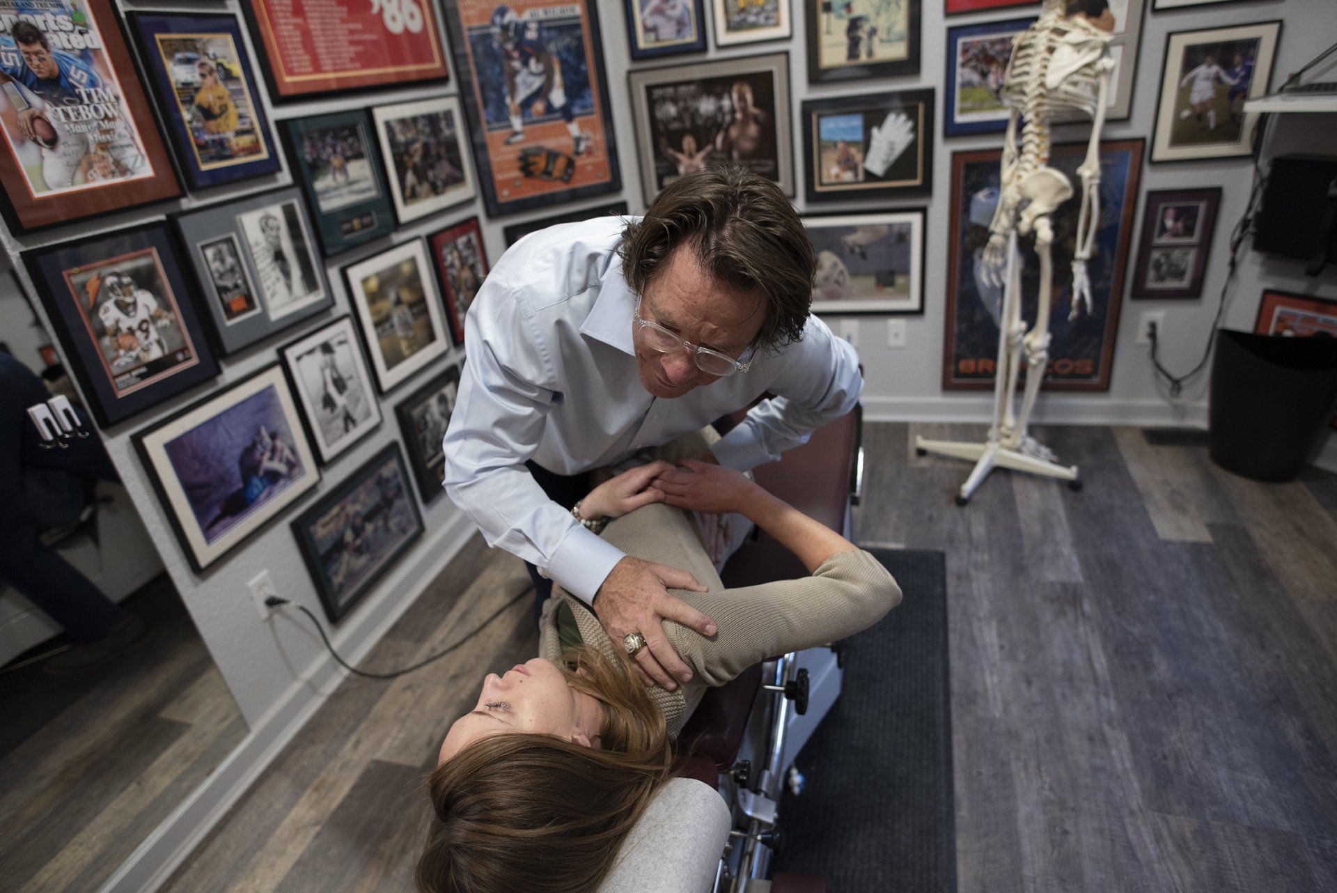 Woman back chiropractic
