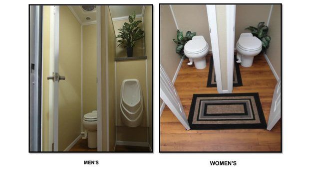 Men and women luxury restroom
