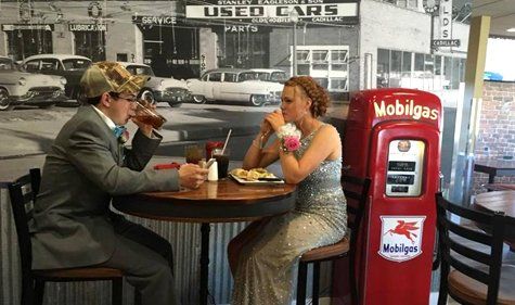 Couple eating a meal