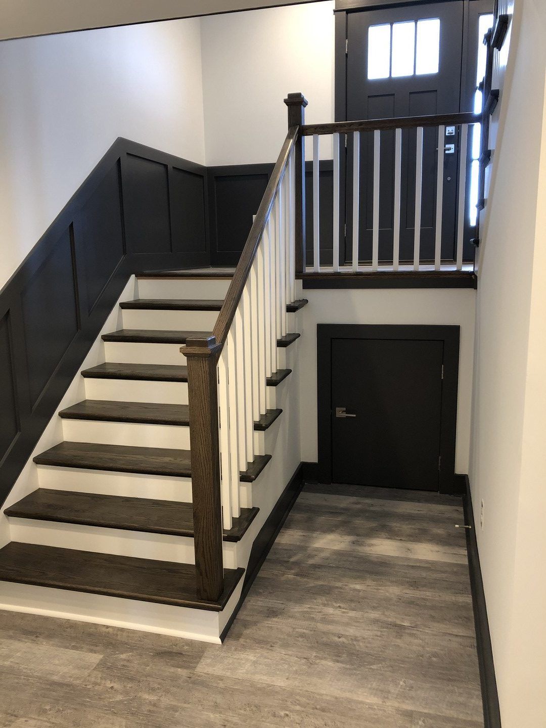 A staircase leading up to a second floor in a house.