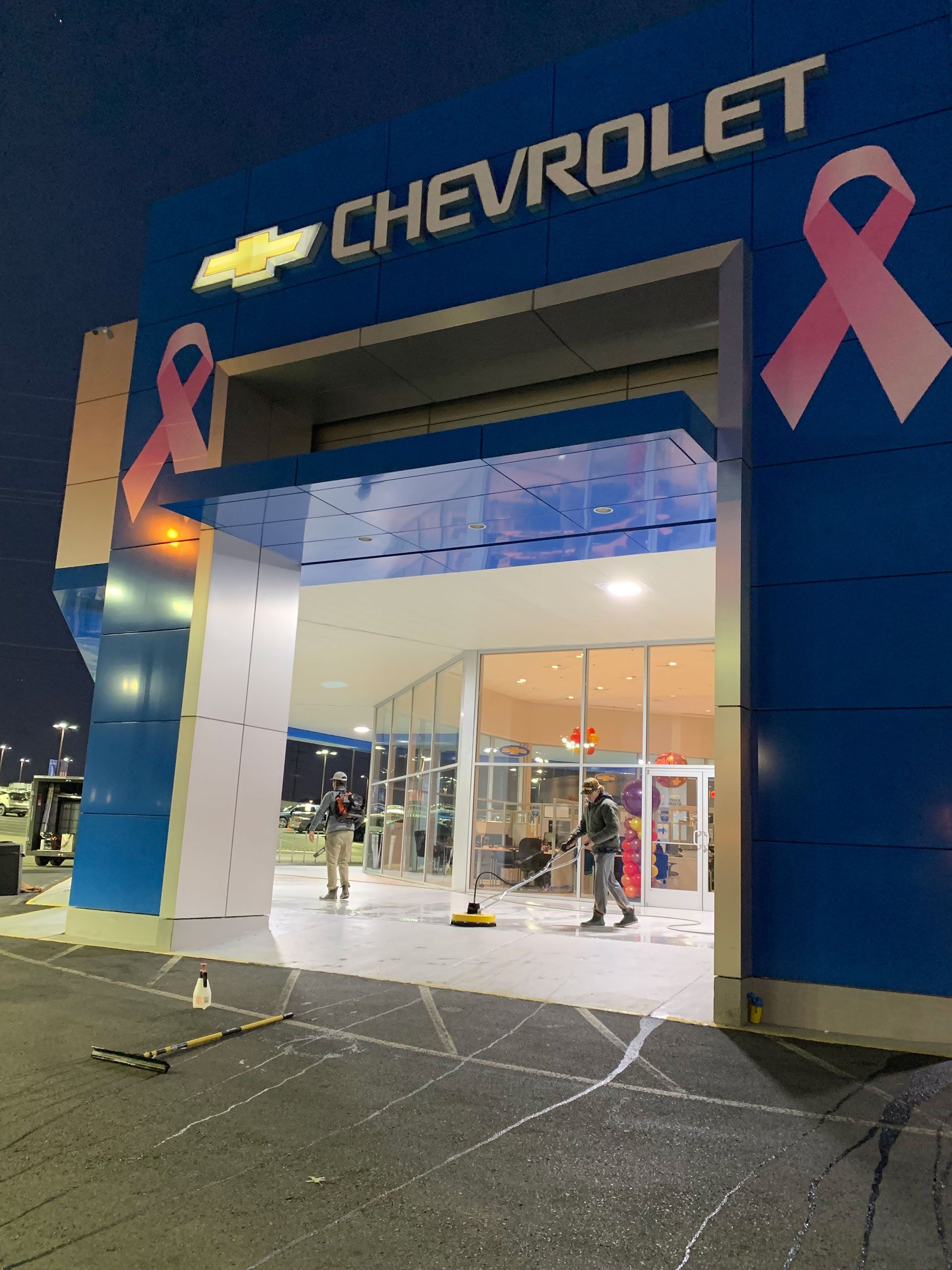 crew cleaning the flooring