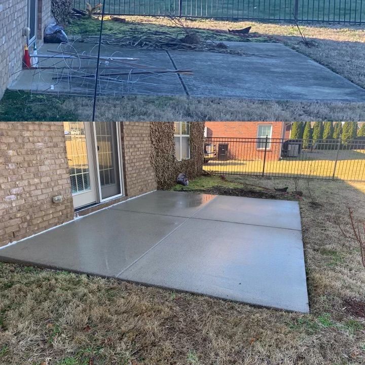 before and after concrete cleaning