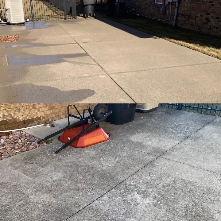before and after driveway cleaning