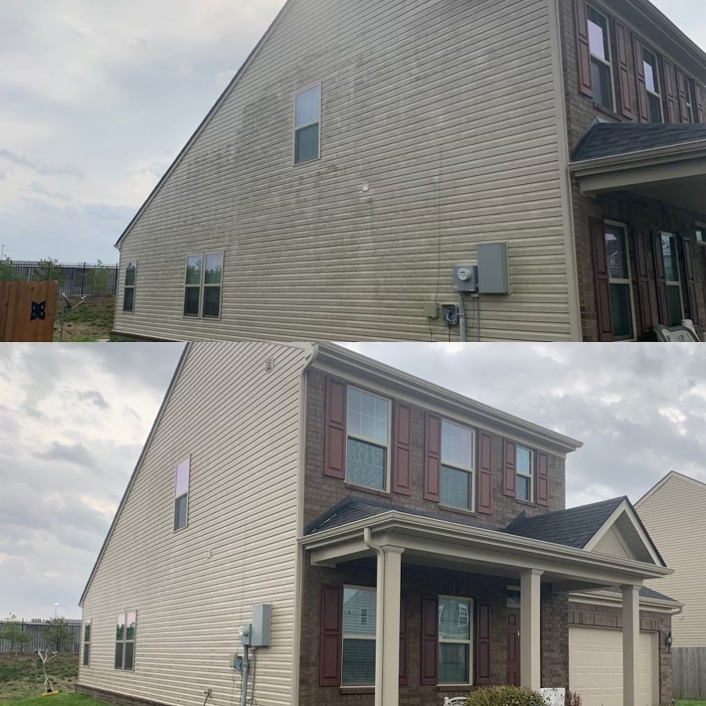 before and after siding cleaning