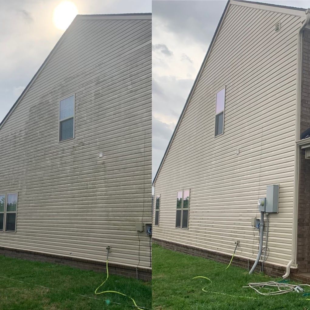 before and after pressure washing