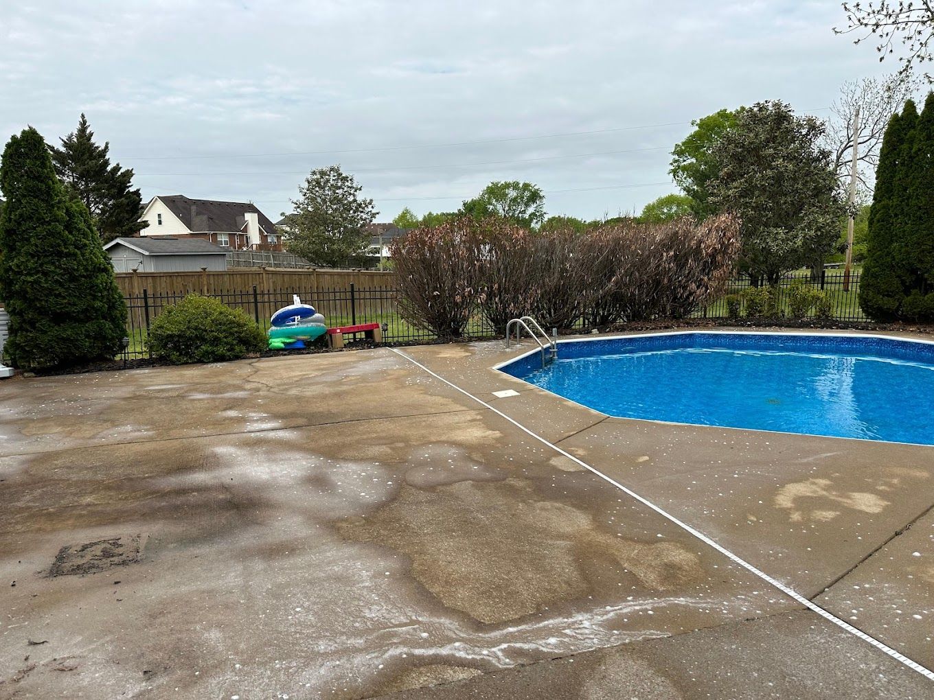 before poolside washing