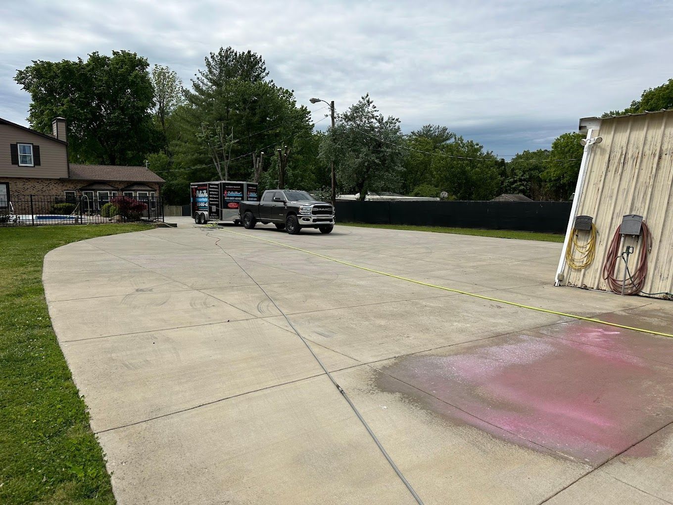 before driveway cleaning