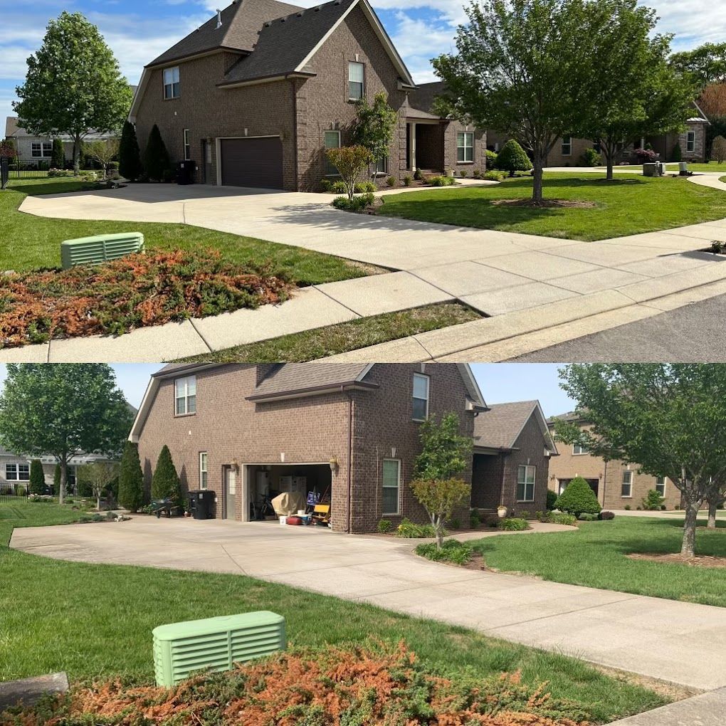 before and after dirty driveway