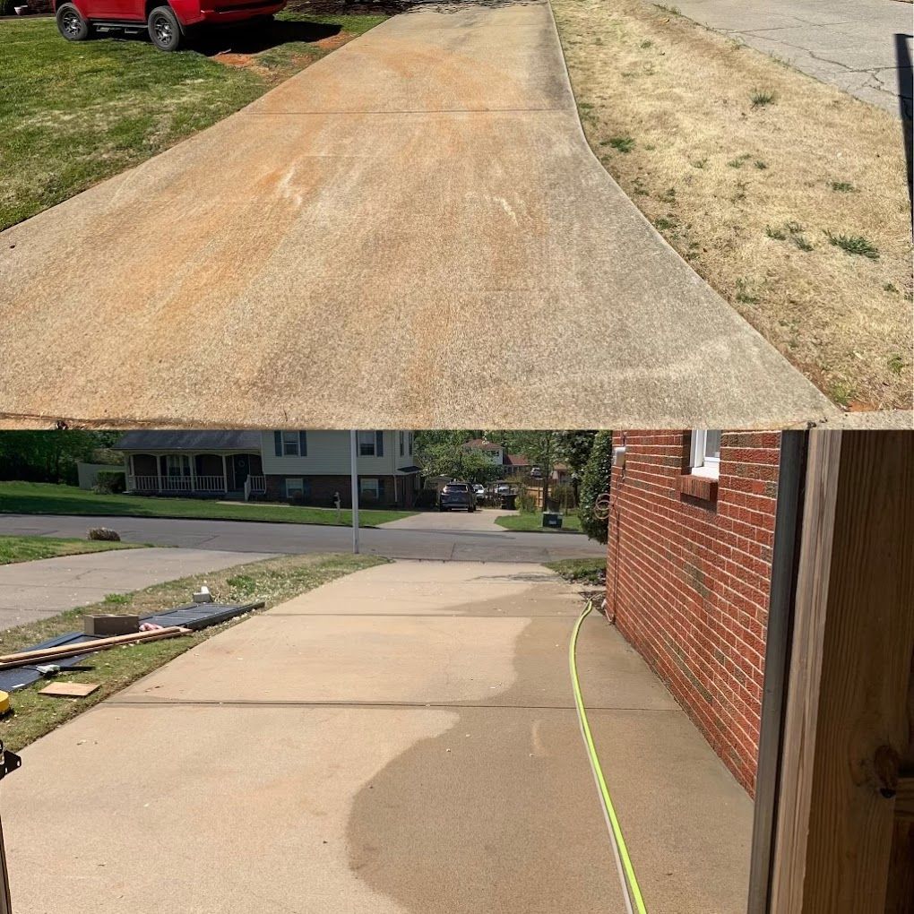 before and after concrete driveway cleaning