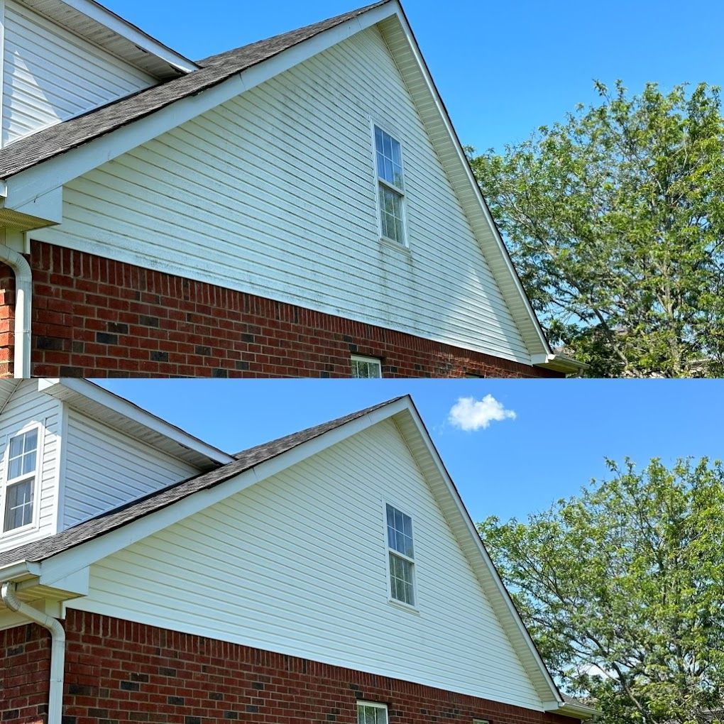 before and after residential roof cleaning