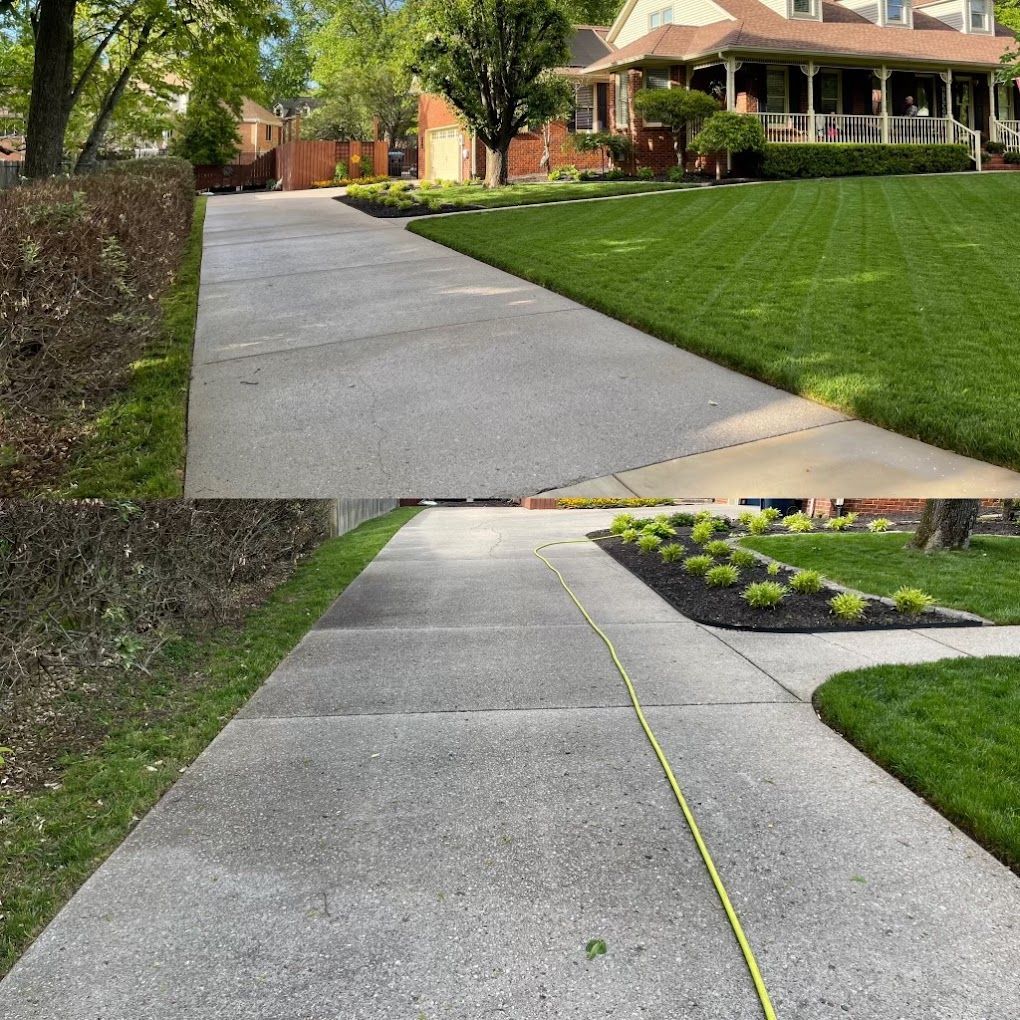 driveway cleaning before and after