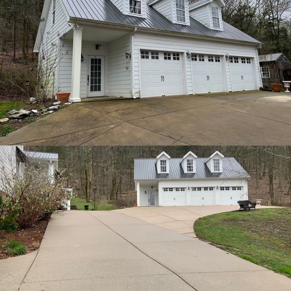 before and after garage washing