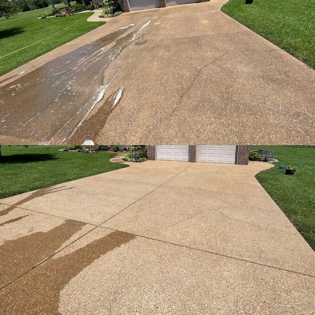 before and after washing garage