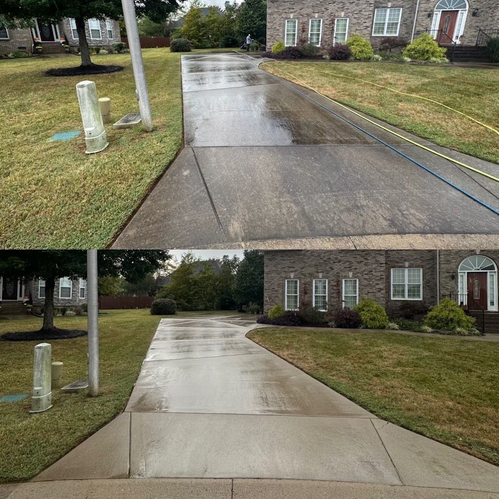 black driveway before and after