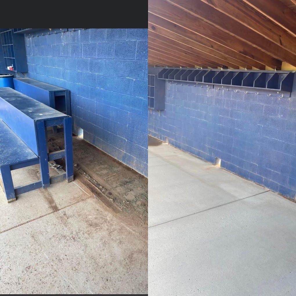 bench before and after cleaning