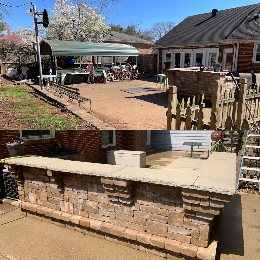backyard patio before and after cleaning