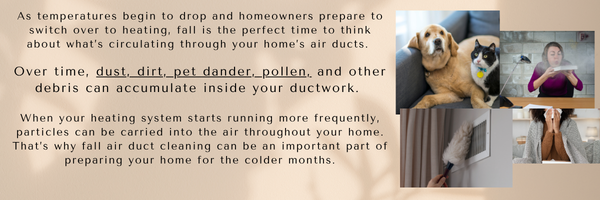 Two photos of a dog grooming step with text about seasonal coat changes and lower shedding.