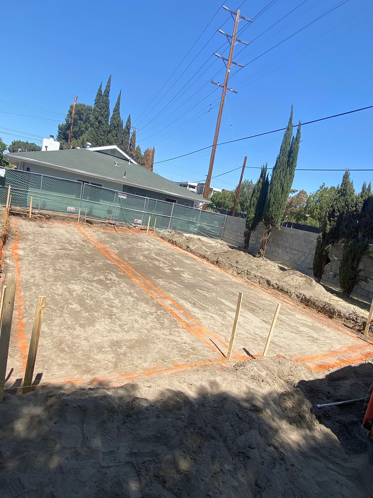 Preparing a lot for new construction