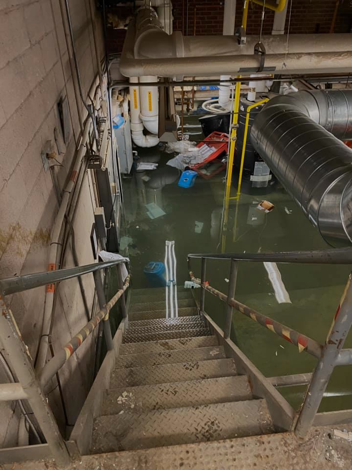 water damage in commer
