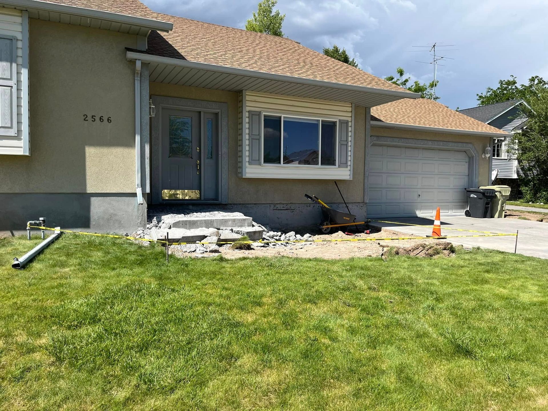 A house with a lot of grass in front of it