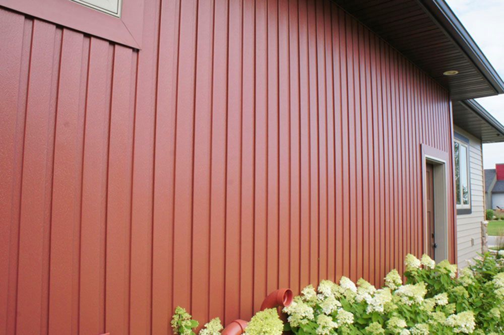 Red vertical siding