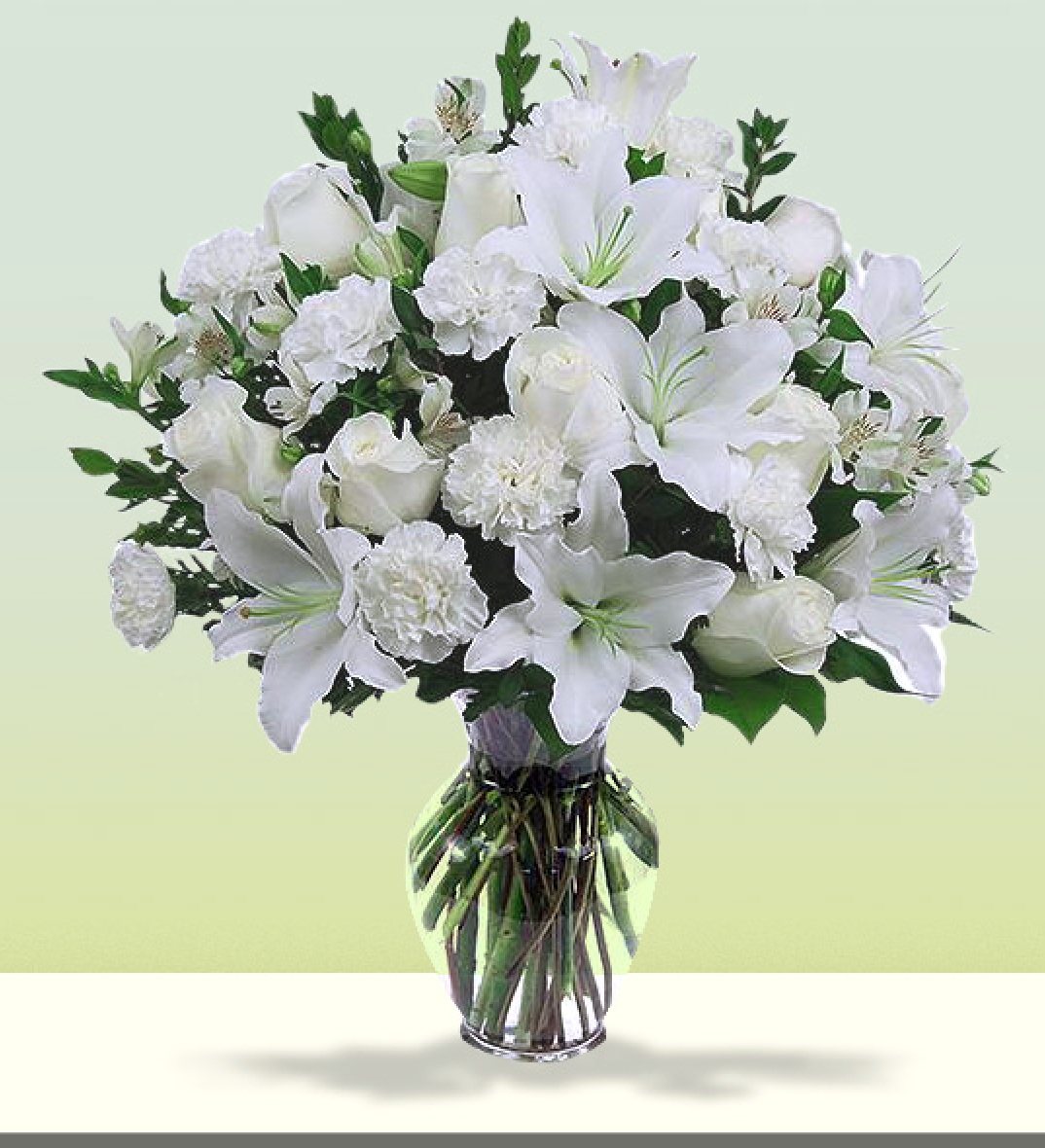 Classic White Lily & Rose Bouquet