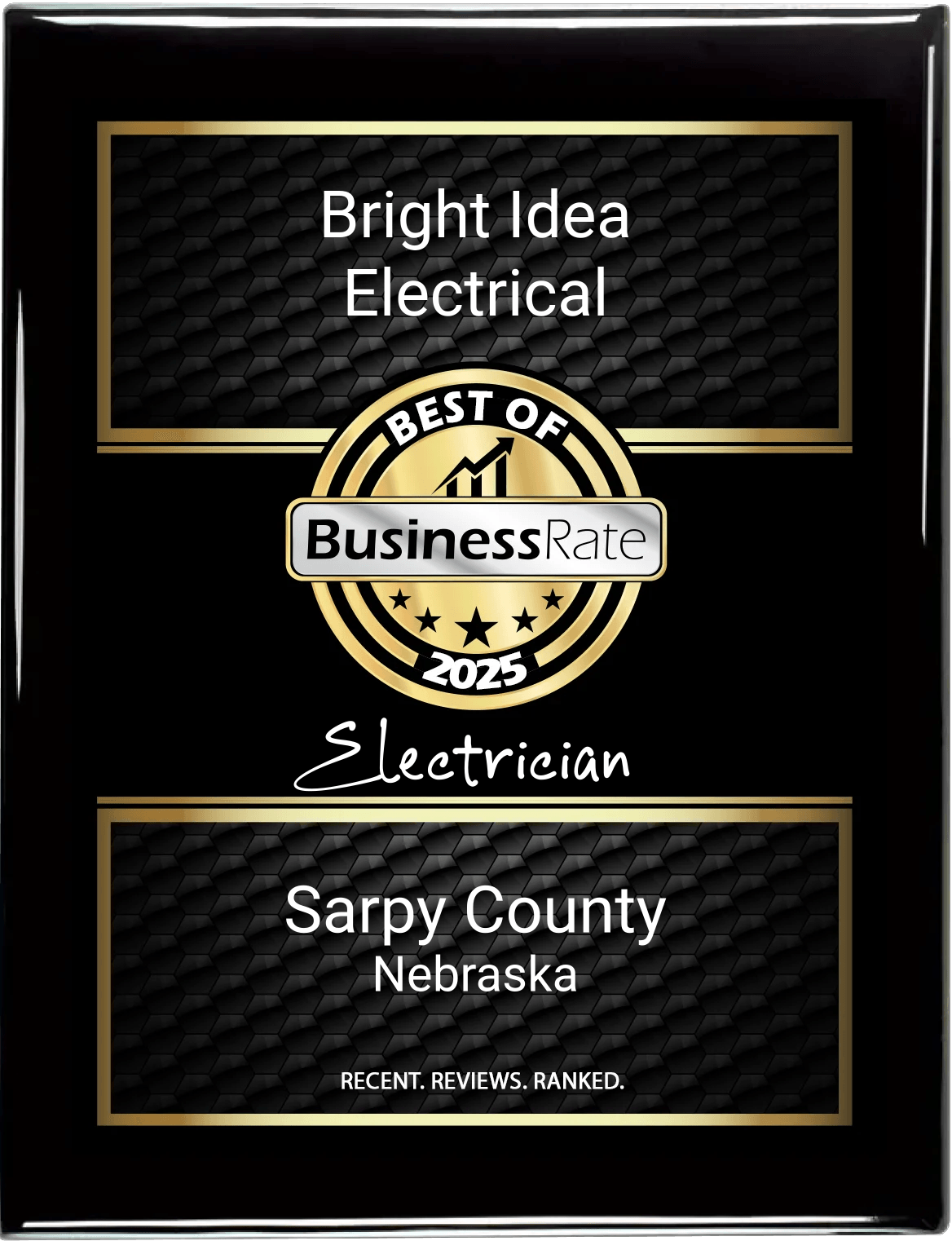 Plaque: Bright Idea Electrical,