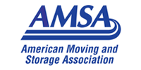 AMSA logo in blue with “American Moving and Storage Association” text