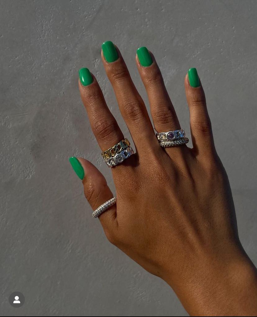 green nail art