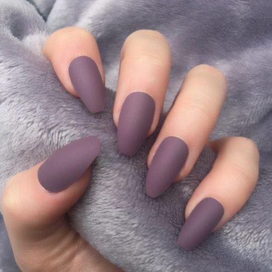 purple matte nail art