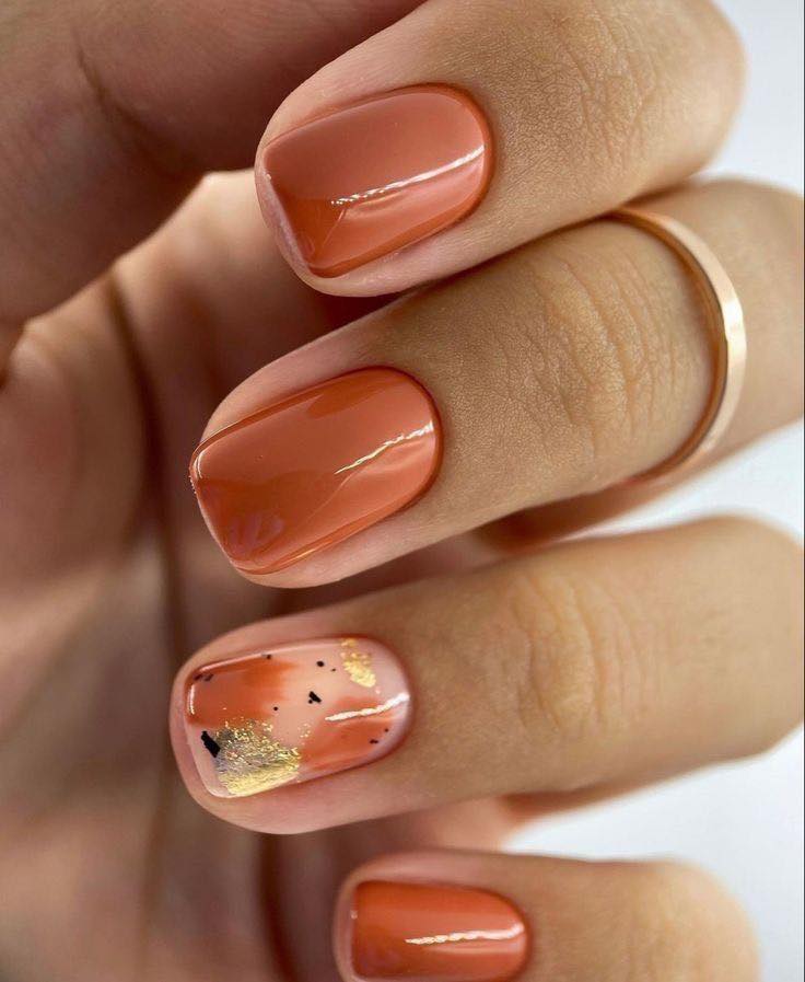 orange nail art