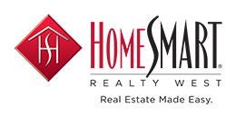 HomeSmart Realty West logo: red diamond with house symbol and company name in red and black.