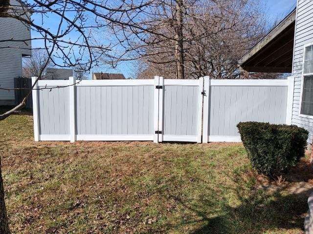 White and gray fence