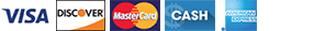 Visa, Discover, MasterCard, Cash, Amex