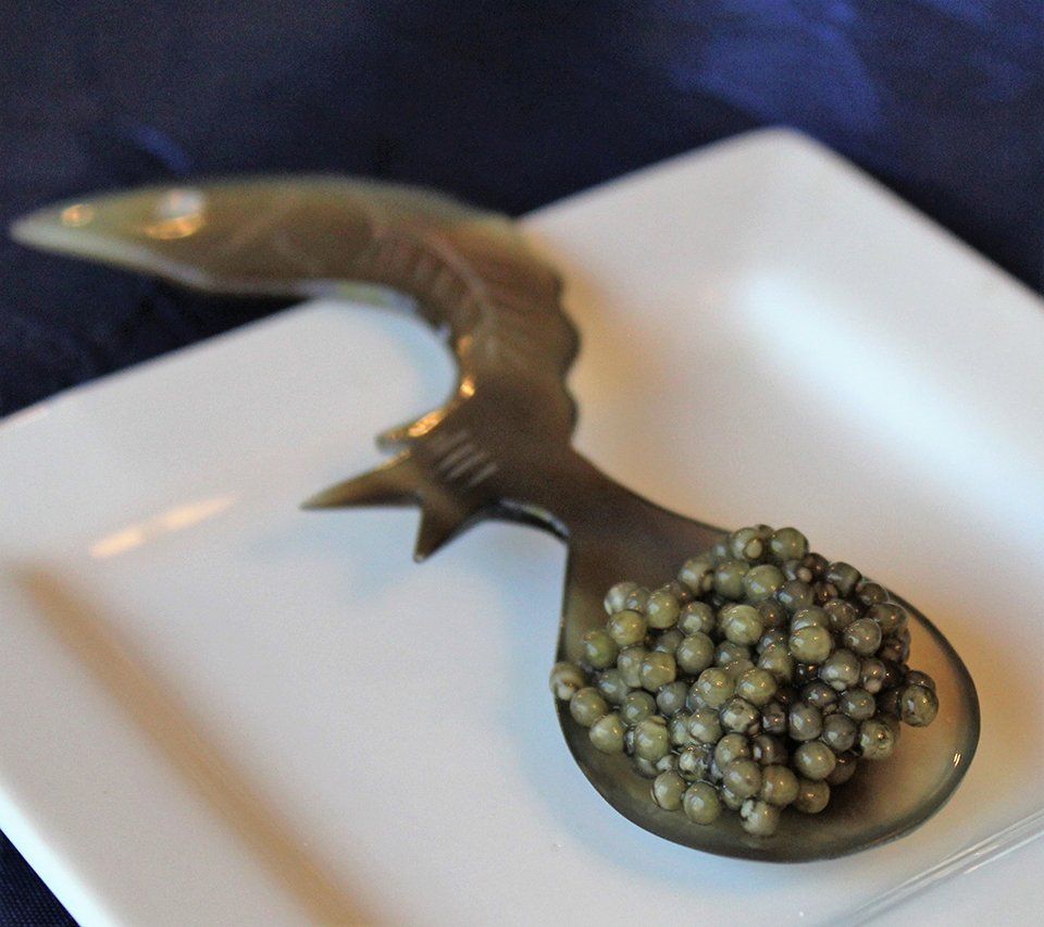 Caviar on spoon