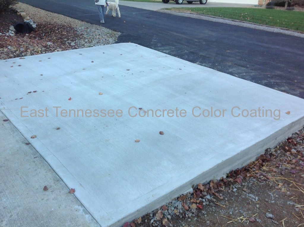 A repaired concrete driveway