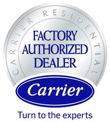 Factory authorized dealer Carrier logo