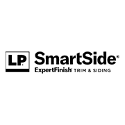 LP SmartSide ExpertFinish trim & siding logo on a white background.