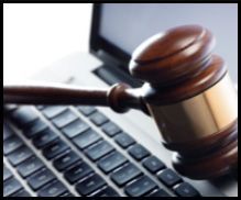 Gavel of justice and laptop