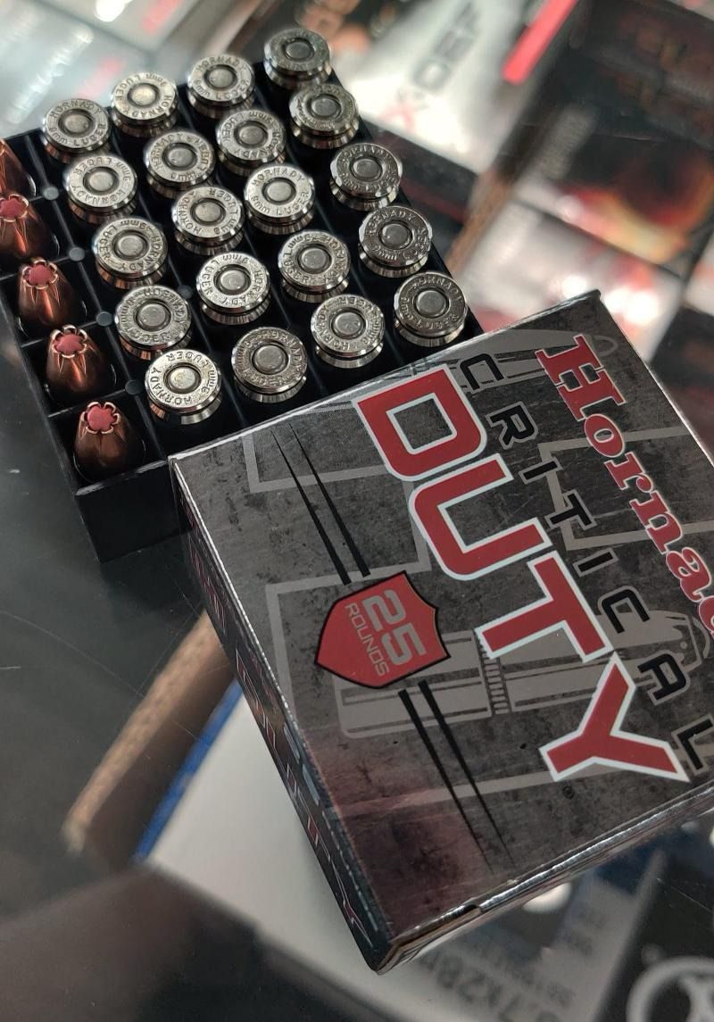 A box of bullets with the word duty on it