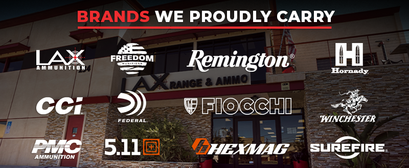 A building with a lot of logos on it and the words brands we proudly carry