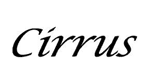 The word cirrus is written in black on a white background.