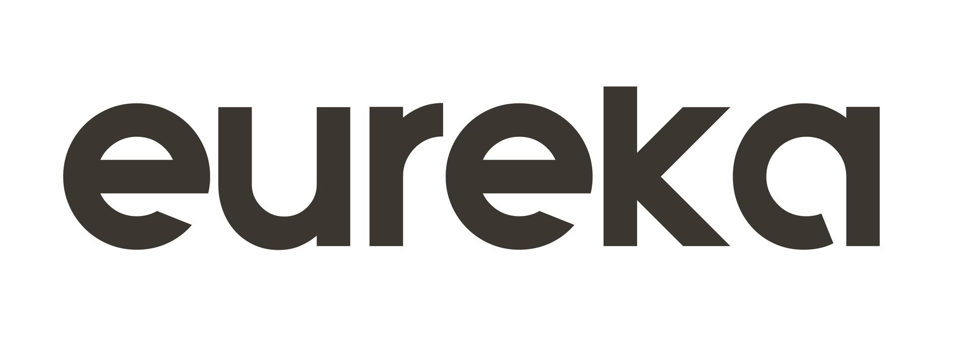 A black and white logo for eureka on a white background