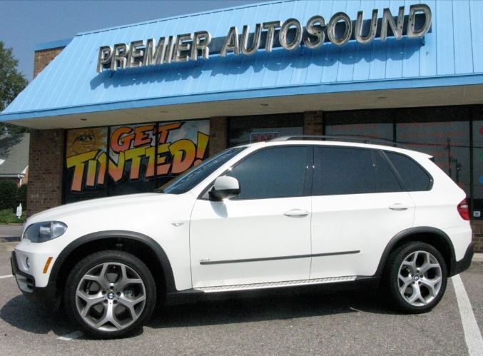 White SUV with tinted windows