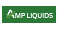 AMP LIQUIDS logo: White text on a green rectangle. 