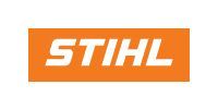 STIHL logo in white text on an orange rectangle.