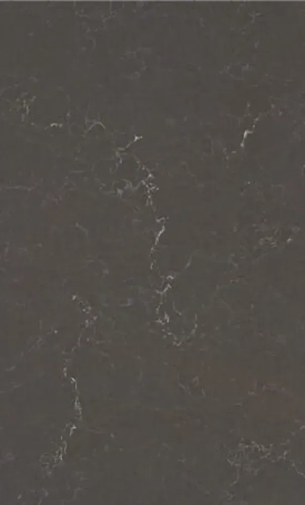 Gray countertop with white veining.