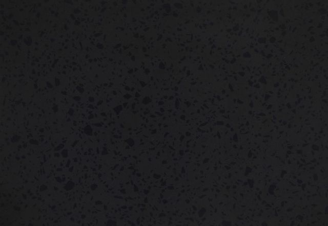 Black quartz countertop with speckled texture.